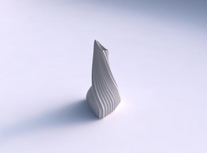 vase grounded tilted triangle bent extruded lines house decor 3d print model - Mito3D