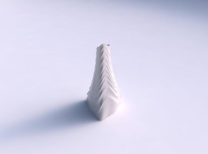 vase geerdet gekippt dreieck gebogen horizontal wellig abschnitte haus dekor 3d print model - Mito3D