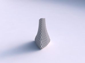 vase grounded tilted triangle grid piramides 2 house decor 3d print model - Mito3D