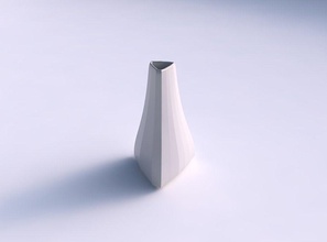 vase ancré triangle bandes uniforme verticale maison décor 3d print model - Mito3D