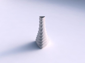 vase grounded triangle twisted smooth horizontal dents house decor 3d print model - Mito3D