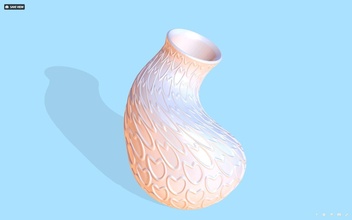 vase heart 3 3d print love table flower 3dprint hardsurface highpoly twisted house kitchen dining 3d print model - Mito3D