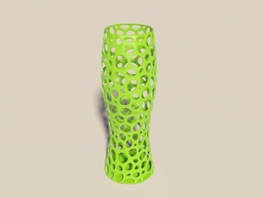 vase holes house 3dprint hole voronoi cylinder tablestuff kitchen dining 3d print model - Mito3D