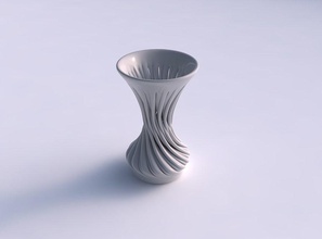 vazo kumsaati kas yapısı, geniş orta bükülmüş ev kum saati Kas yapısı dekor 3d print model - Mito3D