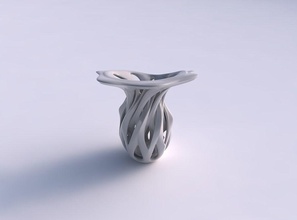 vase inside funnel intersection through cuts eccentric house decor 3d print model - Mito3D