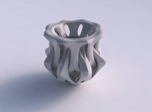 vase inside funnel intersection through cuts squeezed house decor 3d print model - Mito3D
