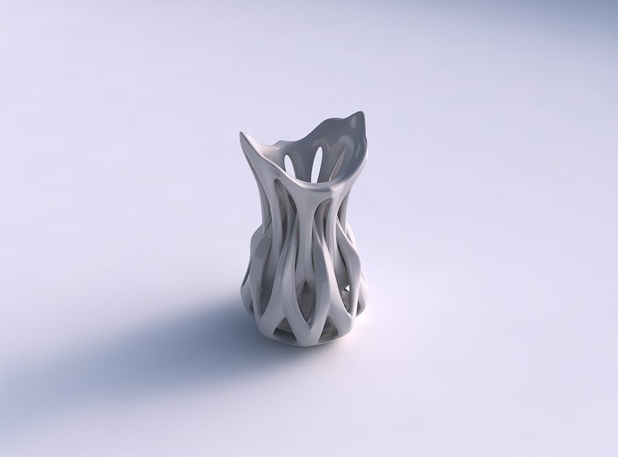 florero embudo intersección cortes estirado casa decoración 3D print model - Mito3D