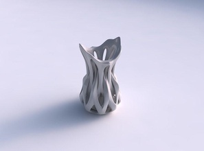 vaso funil interseção cortes esticado casa decoração 3d print model - Mito3D