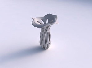 vase im Trichter Kreuzung durch Schnitte gestreckt wellig top Haus innen Dekor 3d print model - Mito3D