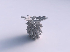 jarrón de entrelazado celosía extruido líneas excéntrico casa florero el decoración 3d print model - Mito3D