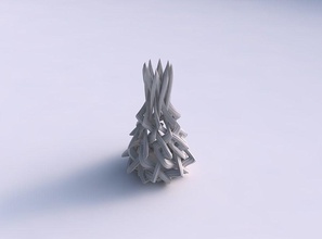 florero entrelazado enrejado extruido líneas cuello casa decoración 3d print model - Mito3D