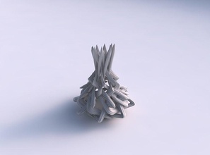 vase interlacing Gitter extrudiert Linien lange Spitze Haus top Dekor 3d print model - Mito3D