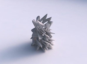 vase interlacing gitter extrudiert linien verdrehte gedehnt haus dekor 3d print model - Mito3D