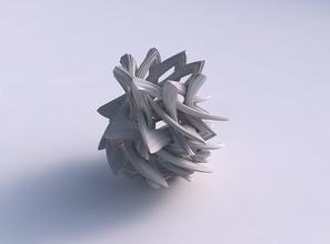 vase interlacing gitter extrudiert linien breit mitte haus dekor 3d print model - Mito3D