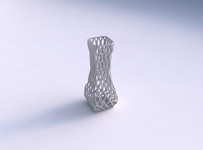vase larger opening rectangle diagonal grid lattice house dish decor architectural decoration 3d print model - Mito3D