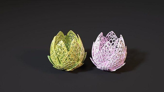 vaso gigli lilly fiore voronoi floural candeliere fiorire fiori mazzo floreale giglio natura petalo botanico pianta arte 3d print model - Mito3D