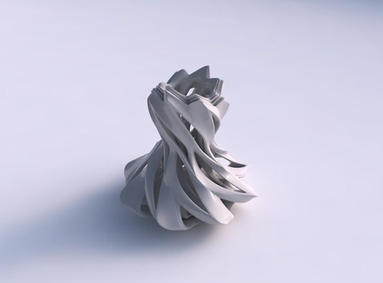 florero loto capas suave cortes retorcido estirado casa decoración 3d print model - Mito3D
