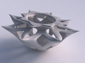 vazo lotus pürüzsüz kesikler sıkılmış gergin köşe ev dekor 3d print model - Mito3D