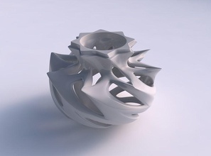 vase lotus glatt schneidet gedrückt breit mitte haus dekor 3d print model - Mito3D