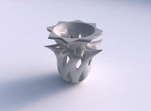 vase lotus glatte Schnitte gepresste oberen Abschnitt verbreiterten Spitze Haus glatt top verbreitert werden Dekor 3d print model - Mito3D