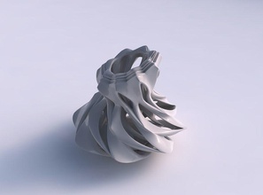 vase lotus geschichtet glatt schneidet gedehnt ecke haus dekor 3d print model - Mito3D