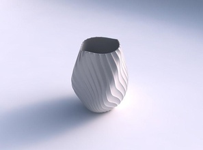 vaso volumoso hélice dobrado extrudado linhas 3 casa decoração 3d print model - Mito3D