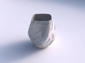 vase low bulky helix cavities house decor 3d print model - Mito3D