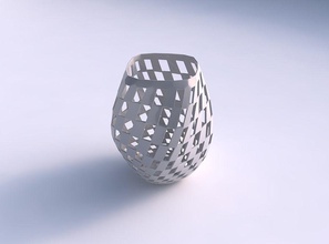 vase bulky helix checker grid lattice house decor 3d print model - Mito3D