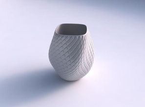 vazo düşük hacimli sarmal çapraz kılavuz çıkıntı ev hantal helix diyagonal dekor 3d print model - Mito3D