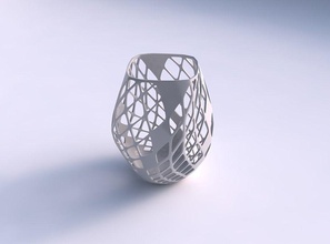 vaso volumoso hélice diagonal rede treliça 3 casa decoração 3d print model - Mito3D