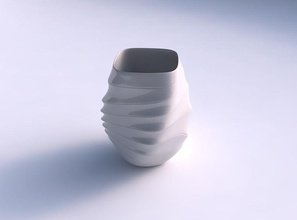 vazo düşük hacimli yatay sarmal bozuk Ezik ev hantal helix dekor 3d print model - Mito3D