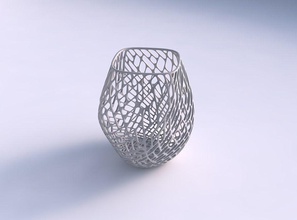 vase low bulky helix lattice tiles house decor 3d print model - Mito3D