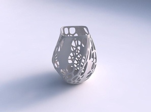 vazo düşük hacimli sarmal organik katı tarafı örgü ev hantal helix kafes taraf dekor 3d print model - Mito3D