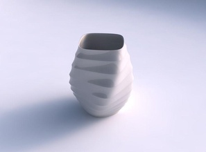 vase low sperrige helix kleinen horizontalen Abschnitten Haus sperrig klein horizontale Abschnitte Dekor 3d print model - Mito3D