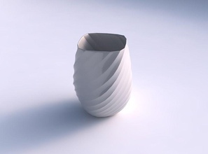 vaso de baixa volumosos hélice torcida bandas a casa baixo decoração 3d print model - Mito3D
