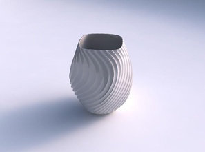 vazo düşük hacimli helix 4 dalgalı çizgiler çekilmiş ev hantal dekor 3d print model - Mito3D