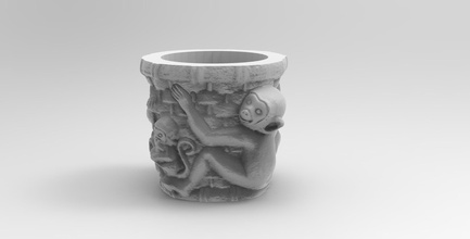 vase monkey house art 3d print accessories 3d print model - Mito3D
