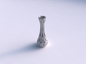 vase narrow spherical bottom beveled intertwining lines tapered house decor 3d print model - Mito3D