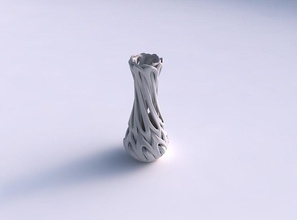 vase narrow spherical bottom beveled intertwining lines twisted house decor 3d print model - Mito3D