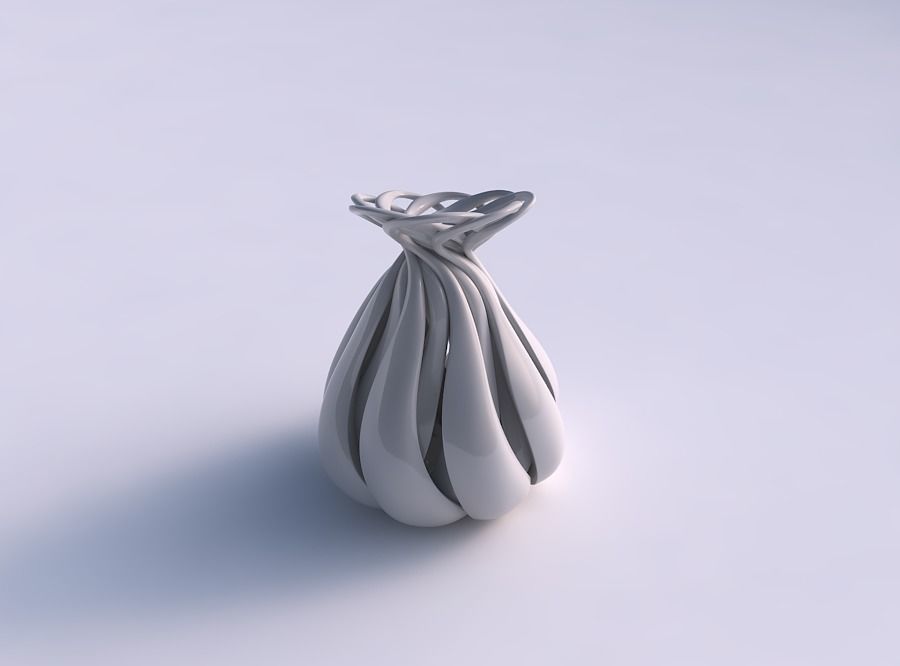 vase onion shape twisted lines eccentric house decor 3D print model - Mito3D