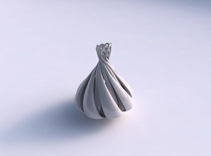 vase onion shape twisted lines long top house decor 3d print model - Mito3D