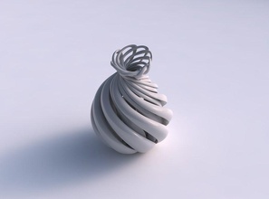 vase onion shape twisted lines pimp up top house decor 3d print model - Mito3D