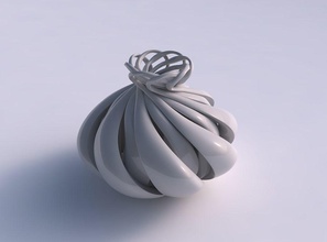 vase onion shape twisted lines squeezed house decor 3d print model - Mito3D