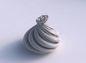 vase onion shape twisted lines streched top corner house decor 3d print model - Mito3D