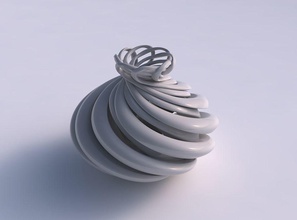 vase Zwiebel Form verdrehte Linien drückte Haus twisted gepresste Dekor 3d print model - Mito3D