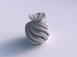 vase Zwiebel Form twisted-Linien wellig top Haus twisted Linien Dekor 3d print model - Mito3D