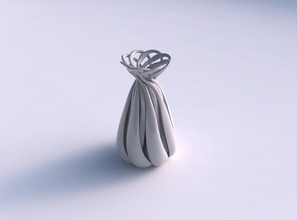 vase Zwiebel Form twisted-Linien verbreitert top Haus twisted Linien werden Dekor 3d print model - Mito3D