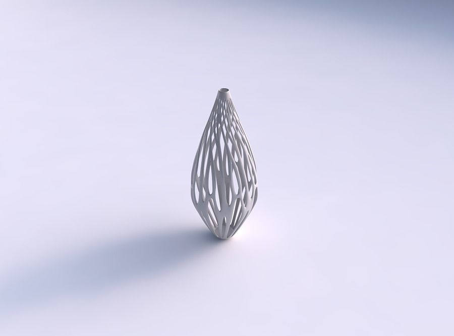 vase oval 2 verdrehten ästen langen Hals Haus twisted Niederlassungen lange Dekor 3D print model - Mito3D