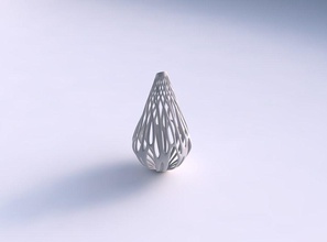 vaso oval 2 galhos retorcidos longo topo a casa torcida os ramos decoração 3d print model - Mito3D