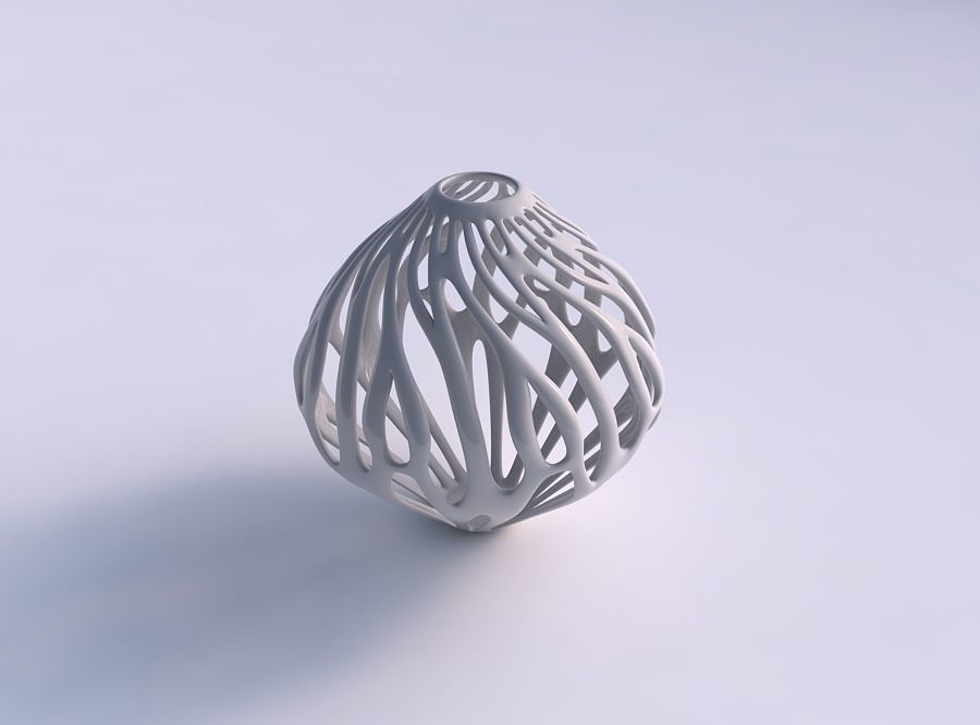 vaso oval 2 galhos retorcidos espremido a casa torcida os ramos decoração 3D print model - Mito3D